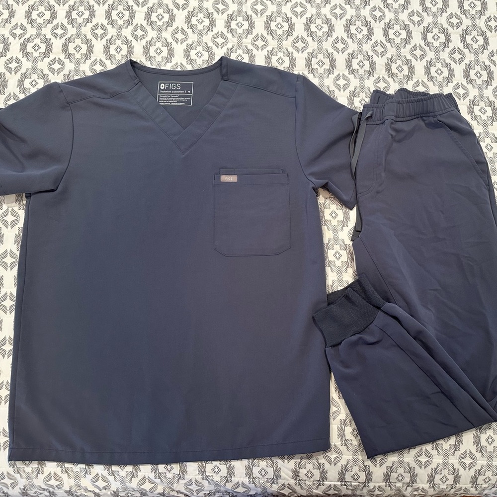 Grayish-Blue Figs Scrub Set- Men